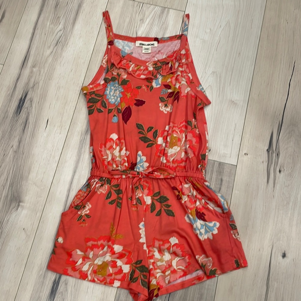 Billabong Girls Floral Romper, Size S.